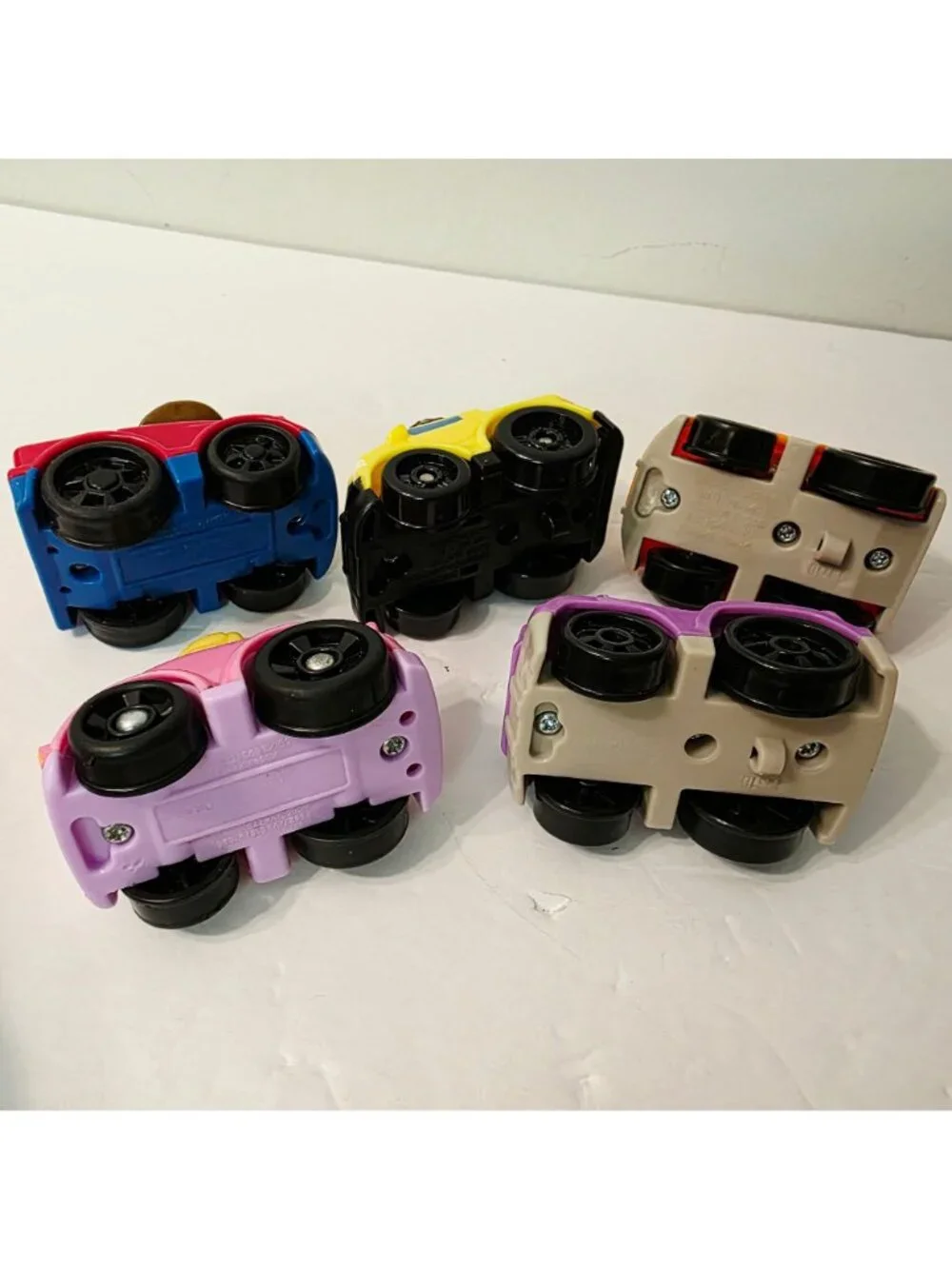 5 Little People Wheelies Race Car Pink Purple Orange Red Yellow Cars